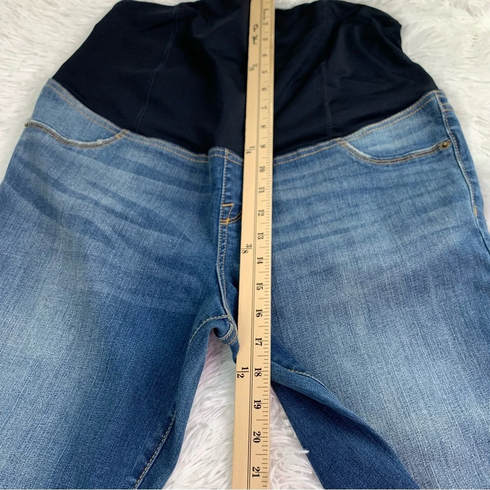Isabel maternity crop skinny jeans crossover panel‎